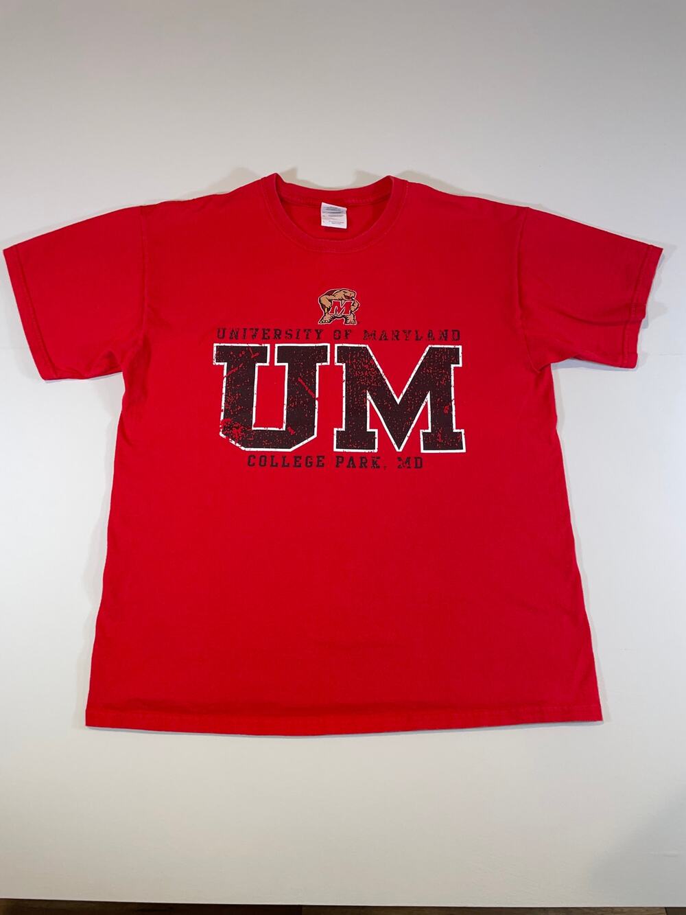 University of Maryland Red Short Sleeve Unisex T‑Shirt – Large